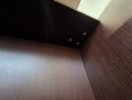 Modern Reception Desk Counter with Matching 3 Drawer Mobile Pedestal - Dark Wood - Image 8