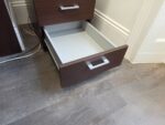 Modern Reception Desk Counter with Matching 3 Drawer Mobile Pedestal - Dark Wood - Image 18