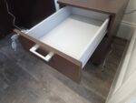 Modern Reception Desk Counter with Matching 3 Drawer Mobile Pedestal - Dark Wood - Image 20