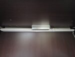 Modern Reception Desk Counter with Matching 3 Drawer Mobile Pedestal - Dark Wood - Image 22