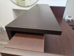 Modern Reception Desk Counter with Matching 3 Drawer Mobile Pedestal - Dark Wood - Image 23