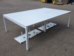 4 Person Bench Desk with Cable Management, White Overall and Adjustable Feet - Image 12