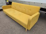 Click Clack Sofa Bed - 3 Seater Sleeper Couch with Yellow Fabric Upholstery