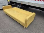 Click Clack Sofa Bed - 3 Seater Sleeper Couch with Yellow Fabric Upholstery - Image 3