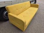 Click Clack Sofa Bed - 3 Seater Sleeper Couch with Yellow Fabric Upholstery - Image 5