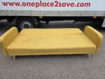 Click Clack Sofa Bed - 3 Seater Sleeper Couch with Yellow Fabric Upholstery - Image 7
