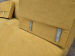 Click Clack Sofa Bed - 3 Seater Sleeper Couch with Yellow Fabric Upholstery - Image 10