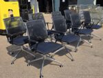 Vitra Meda Meeting Chairs with Mesh Back and Chromed Base - Set of 8 Black Units