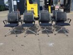 Vitra Meda Meeting Chairs with Mesh Back and Chromed Base - Set of 8 Black Units - Image 2