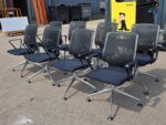 Vitra Meda Meeting Chairs with Mesh Back and Chromed Base - Set of 8 Black Units - Image 5