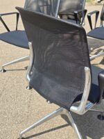 Vitra Meda Meeting Chairs with Mesh Back and Chromed Base - Set of 8 Black Units - Image 8