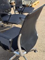 Vitra Meda Meeting Chairs with Mesh Back and Chromed Base - Set of 8 Black Units - Image 9