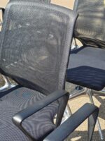 Vitra Meda Meeting Chairs with Mesh Back and Chromed Base - Set of 8 Black Units - Image 11
