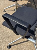 Vitra Meda Meeting Chairs with Mesh Back and Chromed Base - Set of 8 Black Units - Image 13