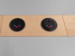 4 Person Bench Desk - Light Grey Tops, Wooden Legs and Power - 120cm Per Person - Image 4