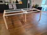 4 Person Bench Desk - Light Grey Tops, Wooden Legs and Power - 120cm Per Person - Image 15