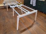 4 Person Bench Desk - Light Grey Tops, Wooden Legs and Power - 120cm Per Person - Image 18