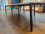 6 Person Office Desk – Bench Style with Light Grey Tops & Black Steel Frame - Image 4