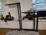6 Person Office Desk – Bench Style with Light Grey Tops & Black Steel Frame - Image 19