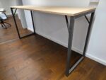 High Collaboration Office Table - Light Wood Top, Rustic Steel Frame - 220cm - Image 2