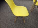 Meeting/Dining Table Set with 4 Yellow Eiffel Chairs, Wooden Legs and White Top - Image 7