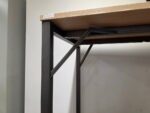 High Collaboration Office Table - Light Wood Top, Rustic Steel Frame - 220cm - Image 5