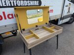 Modern Yellow Dressing Table with Lift-Up Mirror & Divided Internal Storage
