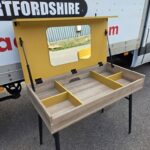 Modern Yellow Dressing Table with Lift-Up Mirror & Divided Internal Storage