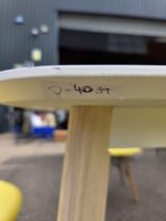 Meeting/Dining Table Set with 4 Yellow Eiffel Chairs, Wooden Legs and White Top - Image 10
