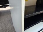 Desk Height Tambour Cupboard – Beige Cabinet & White Lockable Sliding Door - Image 5