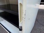 Desk Height Tambour Cupboard – Beige Cabinet & White Lockable Sliding Door - Image 11