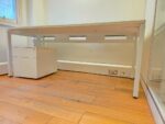 White Rectangular Office Desk + Free Mobile Pedestal & Cable Tray - 180 cm - Image 3