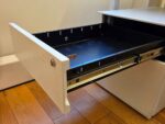 White Rectangular Office Desk + Free Mobile Pedestal & Cable Tray - 180 cm - Image 6