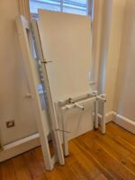White Rectangular Office Desk + Free Mobile Pedestal & Cable Tray - 180 cm - Image 9