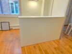 White Reception Desk with Raised Counter, Mobile Pedestal & Cable Management - Image 3