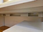 White Reception Desk with Raised Counter, Mobile Pedestal & Cable Management - Image 10