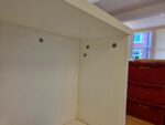 White Reception Desk with Raised Counter, Mobile Pedestal & Cable Management - Image 13