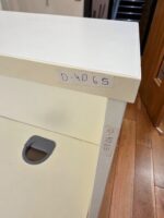 White Reception Desk with Raised Counter, Mobile Pedestal & Cable Management - Image 14