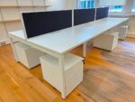 6 Person Bench Desk + Black Screens & 6 Lockable Pedestals | 360 x 160cm - Image 2