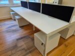 6 Person Bench Desk + Black Screens & 6 Lockable Pedestals | 360 x 160cm - Image 3