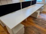 6 Person Bench Desk + Black Screens & 6 Lockable Pedestals | 360 x 160cm - Image 4