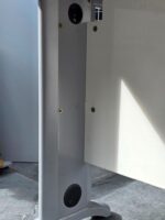 Rectangular Office Desk with White Top, Grey Legs and Modesty Panel - 160cm - Image 8