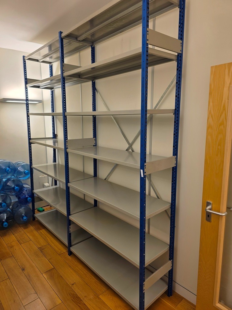 57-467 Industrial Boltless Metal Shelving Rack with 14 Reinforced Shelves - 250cm High - Image 1