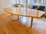 Boat-Shaped Boardroom Table - Beech Finish & Chrome Legs - 275cm Meeting Uni