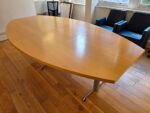 Boat-Shaped Boardroom Table - Beech Finish & Chrome Legs - 275cm Meeting Uni - Image 2