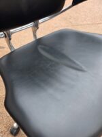 Humanscale Freedom Leather Chair – Black Ergonomic Seat with Chrome Frame - Image 8