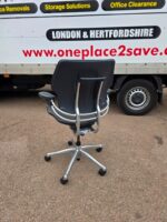 Humanscale Freedom Leather Chair – Black Ergonomic Seat with Chrome Frame - Image 12