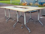 High Mobile Collaboration Tables with Lockable Castors, Set of 4  - 180cm x 70cm