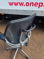 Humanscale Freedom Office Chair - Black Leather and Chrome Frame, Ergonomic Seat - Image 2