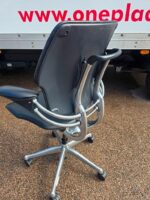 Humanscale Freedom Office Chair - Black Leather and Chrome Frame, Ergonomic Seat - Image 5